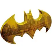Fan Emblems DC Batman 1989 Batwing 3D Yellow Chrome Car Badge - 9672-027