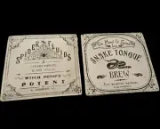 222 Fifth Hallow Apothecary Porcelain 2 Piece Square Plate Set