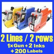 Price Pricing Gun Labeller 2 Rows 2 Lines 10 Digits + Spare Ink