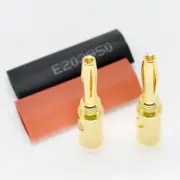 200x One-piece Integrate Gold Plated Brass 4mm Banana Male Plug Audio Connector