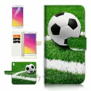 Soccer Leather TPU Phone Wallet Case Cover For Optus X Start 2 - 21622