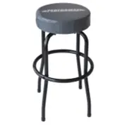 29" Gray Shop Stool Swivel Seat Tubular Steel Padded Cushion Garage Home Tool