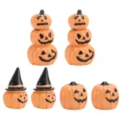 6 Pcs Resin Pumpkin Ornaments Halloween Lanterns Decoration Mini Candles