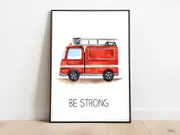 [Namly Design] Poster – Vehicle / Fire Engine / Be Strong