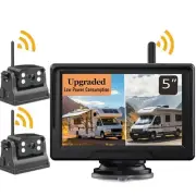 5" HD DVR Monitor+2 Magnetic Wireless Backup 1080P Reversing Camera For RV Truck