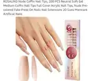 Deep Nude Coffin Nail Tips, 200 PCS Natural Brown Brown Nude Coffin Nail Tips