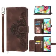 MCC For Samsung Galaxy A51 Wallet Case Cover Extra Card Slots w/ Strap A515 [Brown]
