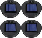 4 Pieces Replacement Solar Light Tops Outdoor Hanging Lantern Solar Light Parts Round Waterproof Decorative for Outdoor Hanging Lanterns, Warm(2.76 Inch in Diameter)