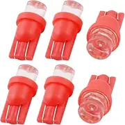 Ruilogod T10 DC suitablevoltageV Wedge Red LED Lamp Vehicle Dashboard Indicator Side Lights 6 Pcs