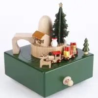 在飛比找蝦皮商城優惠-天空之城旋轉木馬 小火車木質音樂盒 八音盒 創意兒童玩具 生
