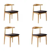 Henrik 4pc Set Dining Chair Replica Hans Wegner Elbow Solid Ash Timber Natural