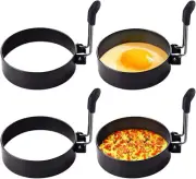 YEVIOR 4-Pack Egg Rings for Perfectly Shaped Breakfast Eggs and Cooking Molds Ne