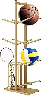 Racket & Ball Storage Rack, Tennis Racket Storage Rack, Metal Floor Stand Basketball Holders for Sports Equipment, for Soccer Volleyball Tennis