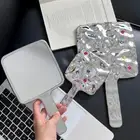 Mini Hand-held Desktop Cosmetic Mirror Makeup Mirrors Travel Mirror Portable