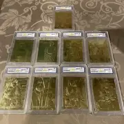 STAR WARS 1996 Genuine 23KT Gold Cards Graded Gem Mint 10 - Set of 9