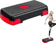 ​Aerobic Stepper, Adjustable Height Workout Stepper, 3-Riser Step Board, Non-Slip, Compact & Lightweight, Ideal For Home Gym Cardio Strength Training​, 17.72 Inches