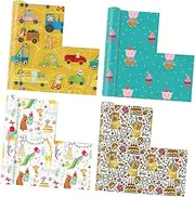 HAPINARY 4pcs Animal Pattern Birthday Wrapping Paper Roll DIY Party Favour Paper for Kids