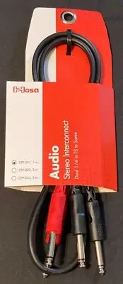 New Hosa Technology CPP-201 Stereo Interconnect Cable - Dual 1/4 to TS 1/4