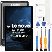 Lenovo Tab P11 / P11 Plus LCD Display for Lenovo J606 TB-J606 TB-J606F Touch Screen Digitizer Assembly Repair Kit (11 Inch, Black with Frame)
