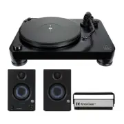 Audio Technica AT-LP7 Fully Manual Belt Drive Turntable with Monitors Bundle