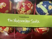 Crate & Barrel THE NUTCRACKER SUITE 3" Ornament Set 6Pc Paper Mache NIB