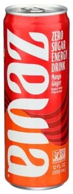 Zevia Energy Drink Mango Ginger Zro Cal - 12 FO, Pack of 12