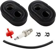HURI 2x Air Filter Cartridge for 593260 798452 Briggs Stratton Cartridge 550EX 625EX 725EXI Series 4247 5432 5432K Engine Lawn Mower 102-851 Oregon 30-168 Rotary 14364 Spark Plug (AU Shipping)