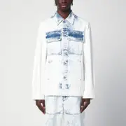 [Dries Van Noten] Faded Blue Denim Shirt 46 IT Light blue