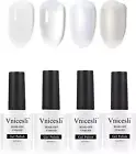 Milky White Gel Nail Polish Jelly Gel Nail Polish Set 4 Colors Sheer White Shimm