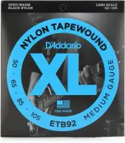 D'Addario ETB92 XL Nylon Tapewound Bass Guitar Strings - .050-.105 Medium Long