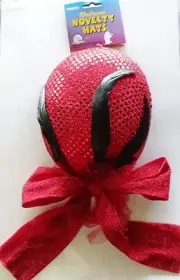 FRANCO'S ~ DELUXE Glamour Red Sequin & Black Feathers NOVELTY HAT ~ NEW
