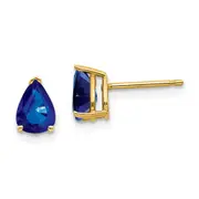 14k Yellow Gold Sapphire Post Earrings