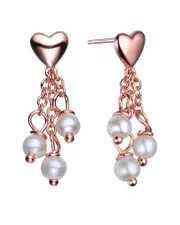 Genevive Kids 18K Rose Gold Vermeil CZ Earrings