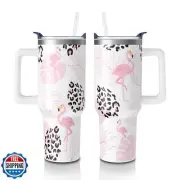 Flamingo Gifts Cup for Women Girls, Flamingo Lover 40oz Tumblers with Handle