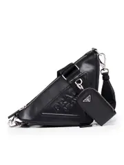 Prada Triangle Leather Shoulder Bag