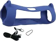 Silicone Speaker Case, Portable Soft Gel, 3.35x1.18x1.18in Lightweight Storage Pouch, Shoulder Strap, Carabiner Clip for Outdoor Activities, Golf Cart,