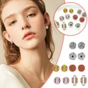 Diamond Encrusted Sports Earrings For Men And Women Style European And American