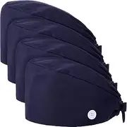 SATINIOR 4 Pieces Bouffant Hats with Button Sweatband Adjustable Tie Back Caps Turban Hair Cover Hats for Women Men