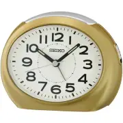 NEW Seiko Gilbert Bedside Table Alarm Clock, Gold, 12cm