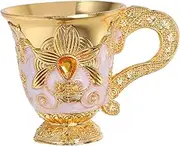 Hohopeti Metal Shot Glasses Mini Offering Goblet Set for Liqueur Aluminum Drinking Cups Rhinestone Decoration for Parties