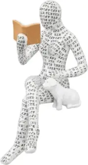 Reading Woman Figurine Pulp Bookshelf Decor Thinker Style Resin Statue Book