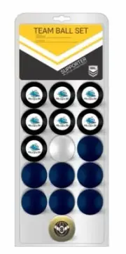 49527 CRONULLA SHARKS NRL FULL TEAM BALL SET OF 16 POOL BALLS GAMES ROOM