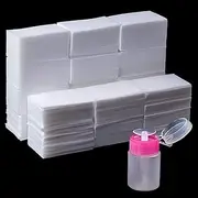 1000 Pcs Gel Nail Polish Remover, Lint Free Nail Wipes Cotton Pad with a Pump Dispenser Bottle Disposable Nail Polish Remover for Soak Off UV Gel Polish Clean Acrylic Nails Remover