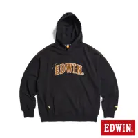 在飛比找momo購物網優惠-【EDWIN】男裝 橘標 寬版貼布大LOGO連帽長袖T恤(黑