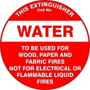 Extinguisher Id Marker Water | Fire Safety Signs