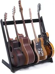 Ruach GR-2 Customisable 5 Way Guitar Rack and Holder for Guitars and Cases - Black