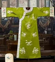 [JIMINISO] Chinese Traditional Late Qing Qipao Oriental Styled Dress Printing Retro Green Cheongsam Dress Elegant Party Clothing
