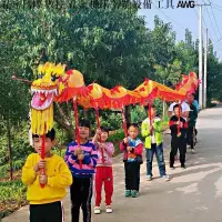 在飛比找蝦皮商城精選優惠-舞龍舞獅道具兒童舞龍塑料龍頭幼兒園舞臺表演燙金龍布龍超輕龍燈