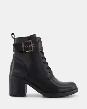 Shelly Shen Torp/Black Leather Womens Boots 42