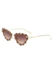 Rhinestone Luxury Womens Cat Eye Sunglasses, Trendy UVA & UVB Protection Shades